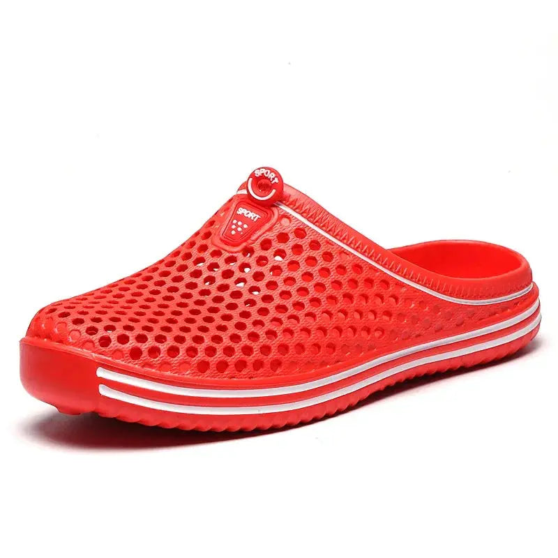 Summer Couple Breathable Half Slippers Men Outdoor Baotou Hole Sandals Beach Flip-flops Men's Casual Flip-flops Platform Sandals NovaCart