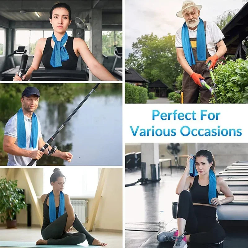Cooling Towel Breathable Chilly Towel Sports Towel With Storage Box Yoga Towel Gym Towel for Indoor & Outdoor Activities Pi-Mart