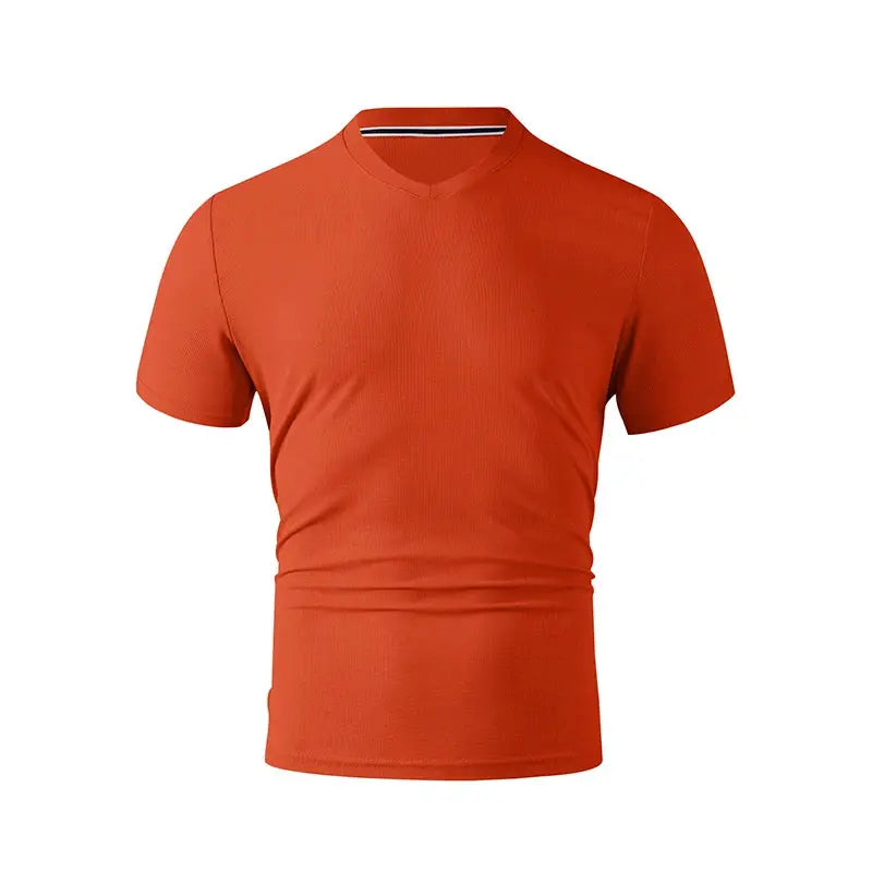 2025 New Men's Casual Fashion Simple V-neck Short Sleeved T-shirt Summer Comfortable Breathable Versatile Top NovaCart