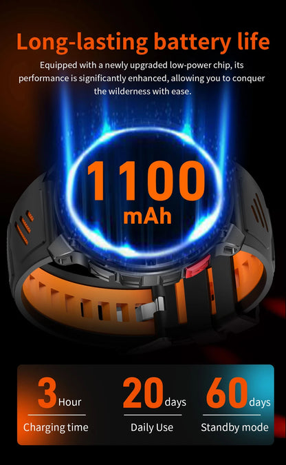 2026 New T-Rex3 Pro 1100mAh Battery Smart Watch GPS path 5ATM Waterproof Sports Run tracker Outdoors Compass Military Smartwatch NovaCart