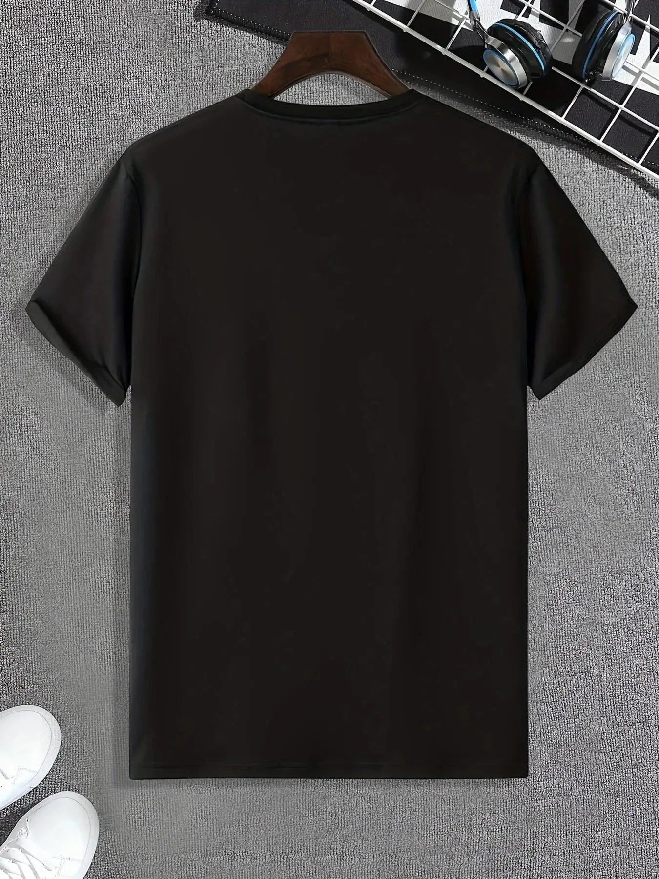 Men's summer 100% pure cotton fashionable casual sports loose trend balance letter print round neck short sleeved T-shirt top NovaCart