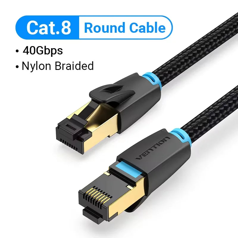 Vention Cat8 Ethernet Cable SFTP 40Gbps 2000MHz Cat 8 RJ45 Network Lan Patch Cord for Router Modem Internet RJ 45 Ethernet Cable Pi-Mart