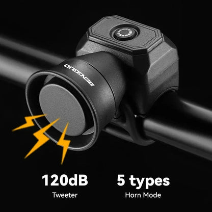 New Bicycle Horn Mountain Bike USB Charging Waterproof Electronic Bike Bell Riding Equipment Children's Scooter Accessories Pi-Mart