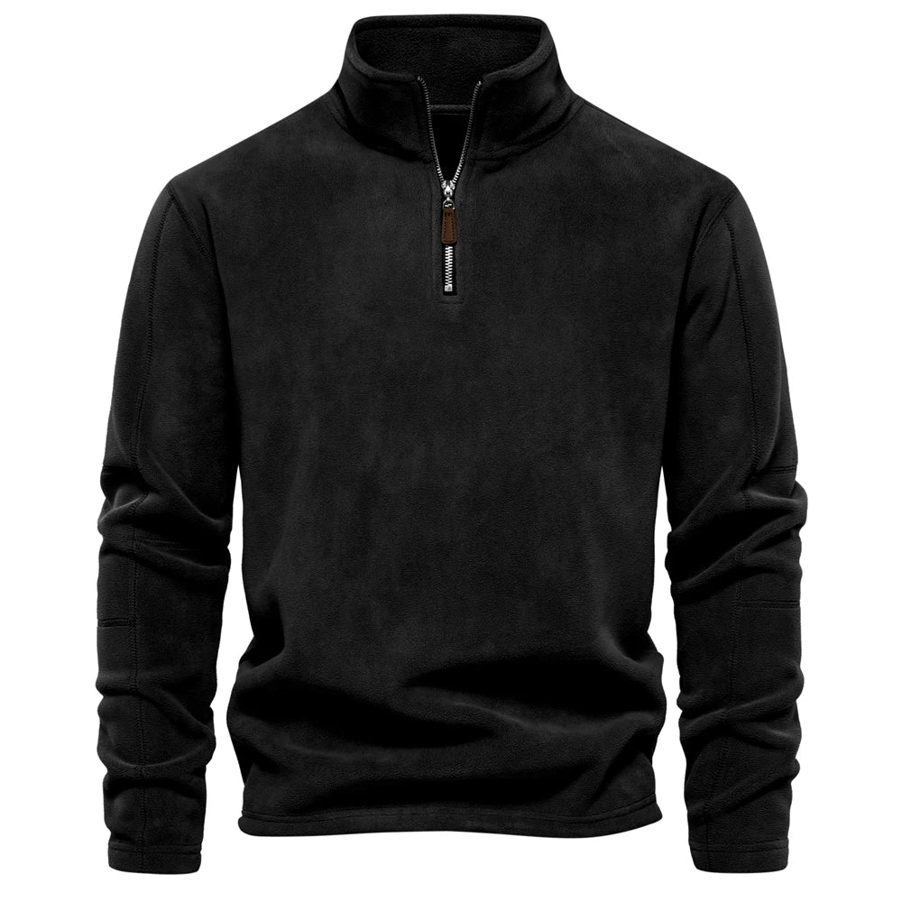 AIOPESON Brand Quality Thicken Warm Fleece Jacket for Men Zipper Neck Pullover Men's Sweatshirt Soft Shell Mens Jacket NovaCart