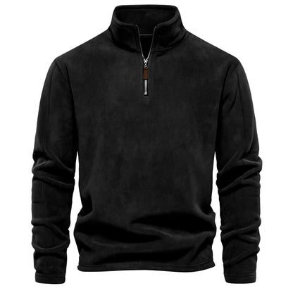 AIOPESON Brand Quality Thicken Warm Fleece Jacket for Men Zipper Neck Pullover Men's Sweatshirt Soft Shell Mens Jacket NovaCart