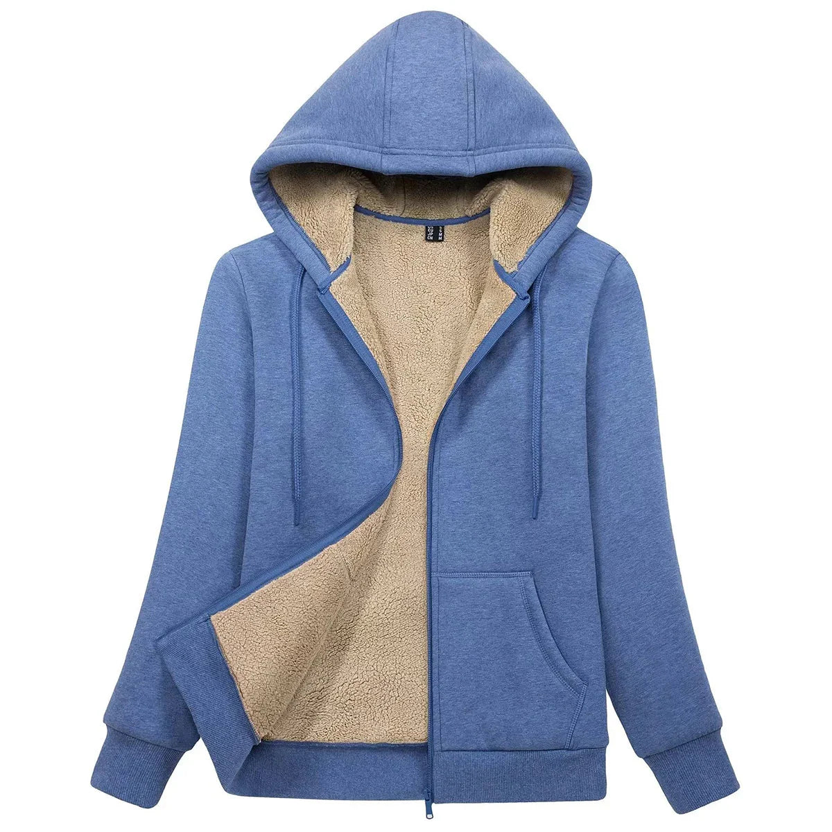 Sherpa-Lined Fleece Zip-Up Hoodie Jacket Women FitiqueFit