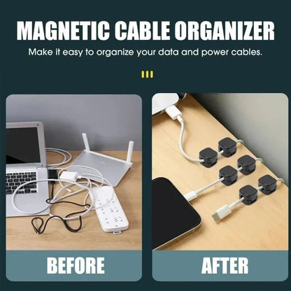 Magnetic Cable Clip Cable Holder,Adhesive Wire Keeper Cord Cable Organizer ,Usb Charging Line Winder For Office Desktop Home Pi-Mart