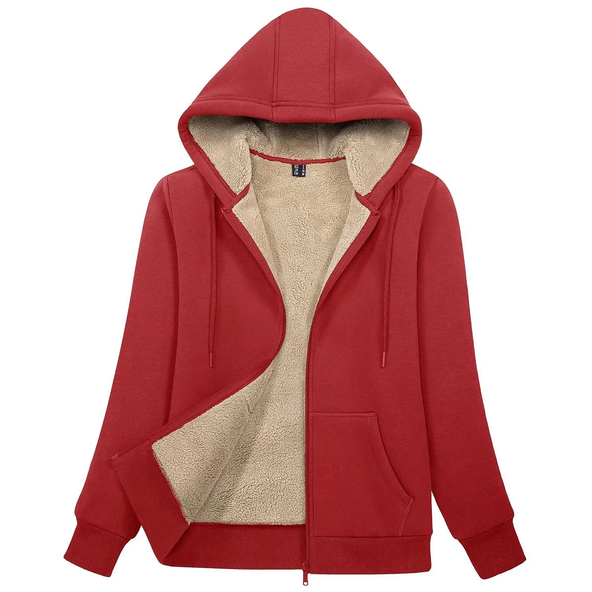 Sherpa-Lined Fleece Zip-Up Hoodie Jacket Women FitiqueFit