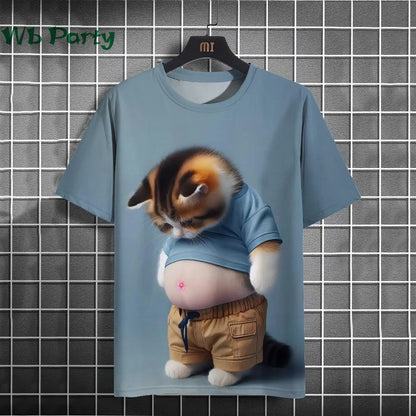 Cat Print shirts - Y2K Graphic T-Shirt FitiqueFit