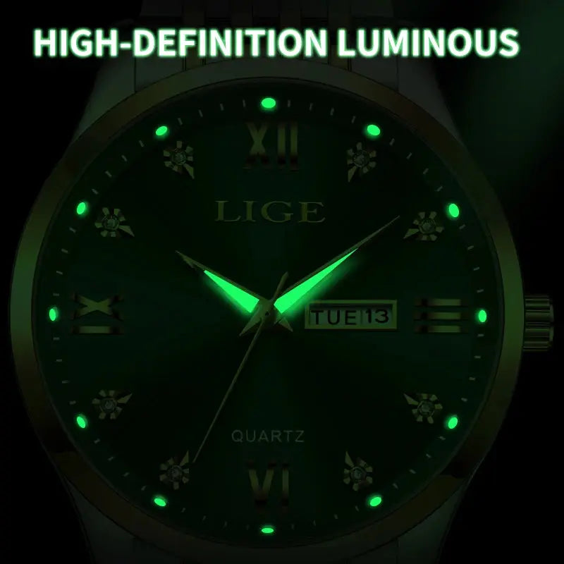 2025 LIGE Men Business Watches Top Brand Luxury Man Wristwatch Waterproof Luminous Date Week Quartz Men's Watch High Quality+Box NovaCart