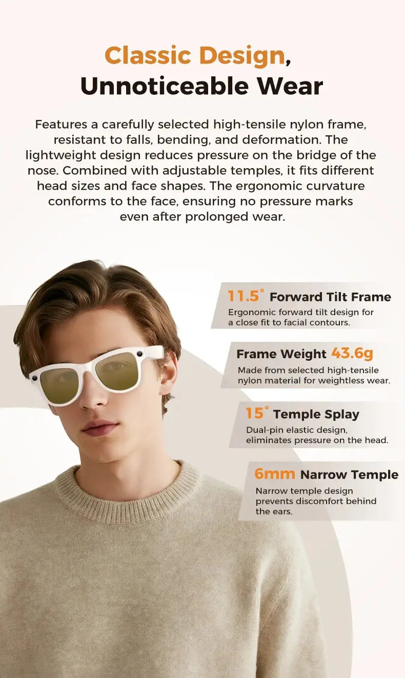 2026 New 32G Memory 800W 4K Camera Smart Glasses Men Photos&Videos 3600mAh Power Bank 120+Languages Translation AI Glasses Women NovaCart