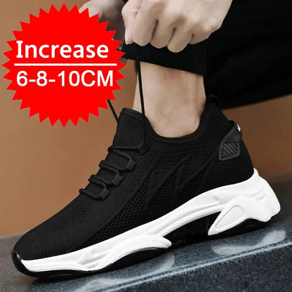 Men Sneakers Casual Heightening Shoes 8cm Height Increase Shoes For Men Summer Breathable 6cm Elevator Shoes 10cm Insole Taller NovaCart