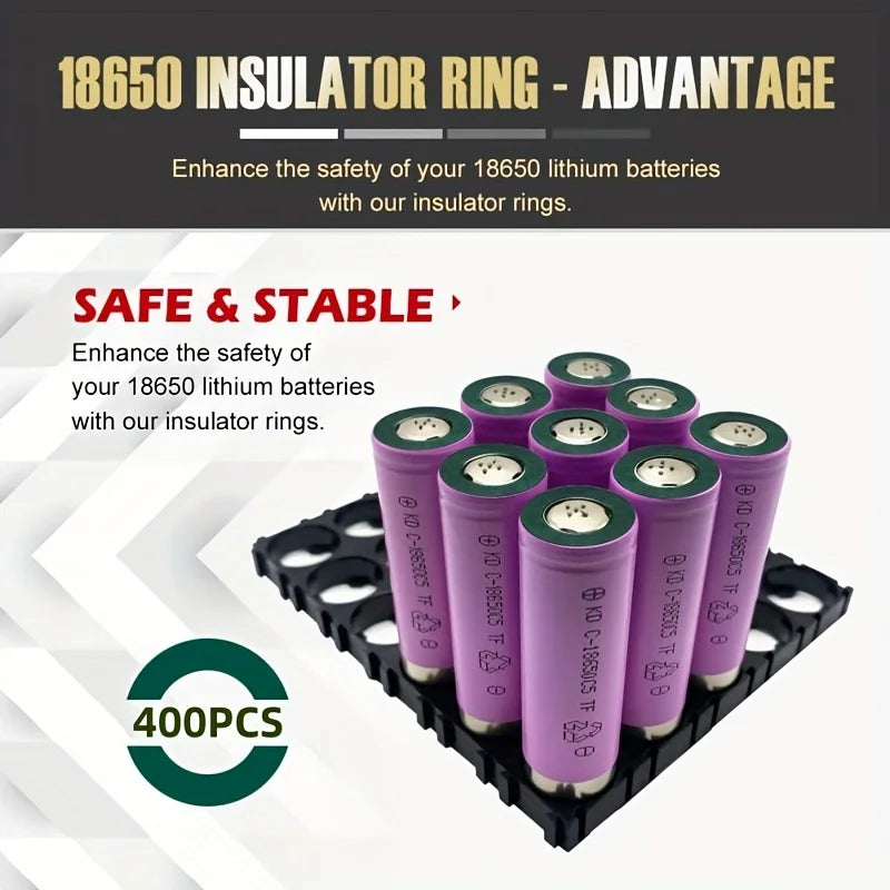 400 Pieces of Self-Adhesive Solid/Hollow 18650 Battery Insulation Pads, 18650 Battery Insulation Rings, 18650 High-Density Paper, Insulation Pad Circles, Single-Sided Adhesive Batteries Pi-Mart