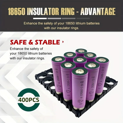 400 Pieces of Self-Adhesive Solid/Hollow 18650 Battery Insulation Pads, 18650 Battery Insulation Rings, 18650 High-Density Paper, Insulation Pad Circles, Single-Sided Adhesive Batteries Pi-Mart