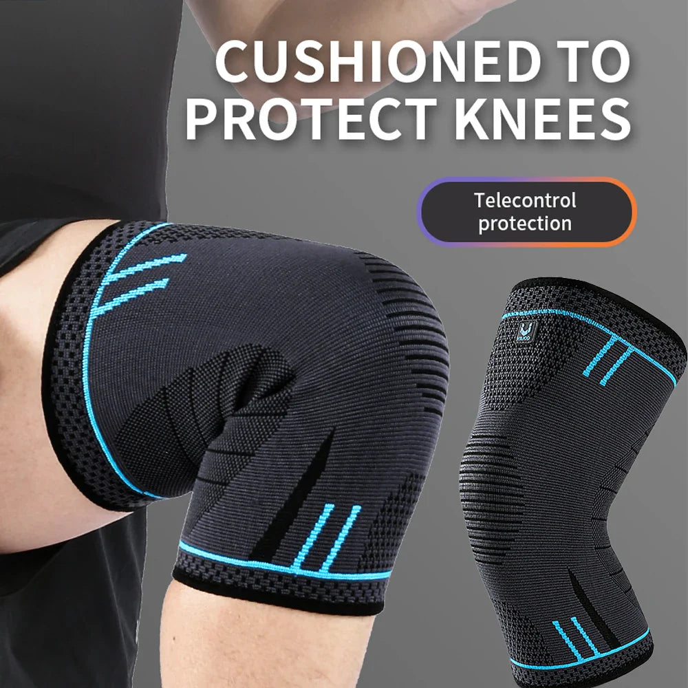 1 Pc Elastic Breathable Compression Knee Support Sleeve for Basketball Running Cycling Pi-Mart