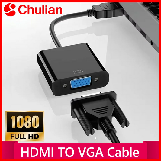 HD 1080P HDMI To VGA Cable Converter With Audio Power Supply HDMI Male To VGA Female Converter Adapter for Tablet Laptop PC TV Pi-Mart