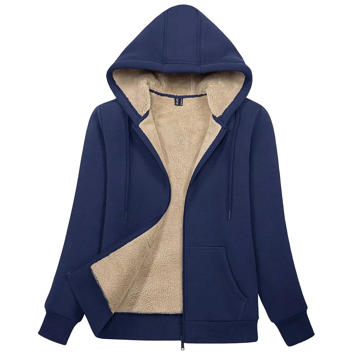 Sherpa-Lined Fleece Zip-Up Hoodie Jacket Women FitiqueFit