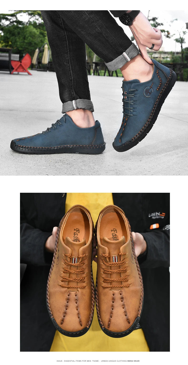 Hot Sale Comfortable Men's Casual Shoes Loafers Large Size Sneakers Quality PU Leather Handmade Shoes Men Flats Moccasins Shoes NovaCart