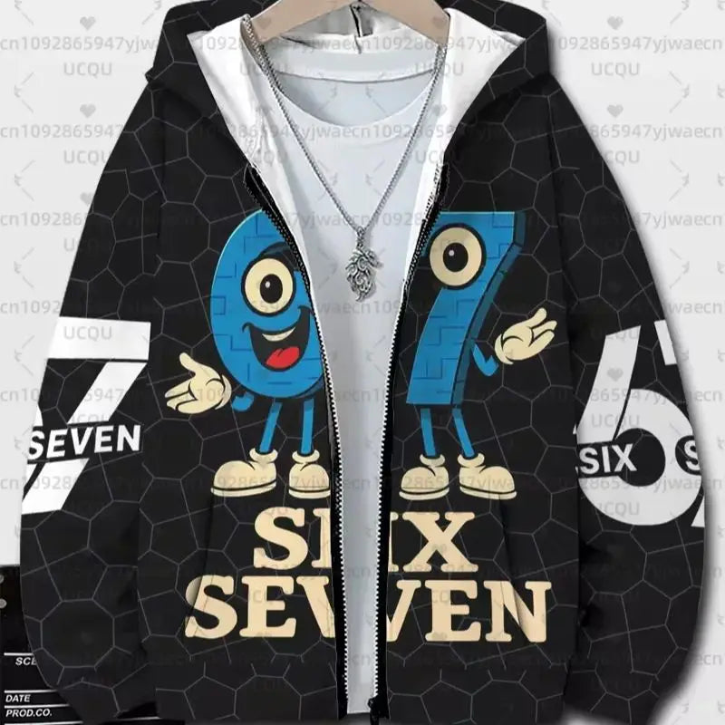 Hoodies For Kids 67 Six Seven Italian Brain Rot Math Joke Tops Y2k Game Saying Zipper Clothes Graphic Y2k Children's Hoodies NovaCart