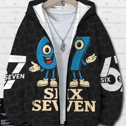 Hoodies For Kids 67 Six Seven Italian Brain Rot Math Joke Tops Y2k Game Saying Zipper Clothes Graphic Y2k Children's Hoodies NovaCart