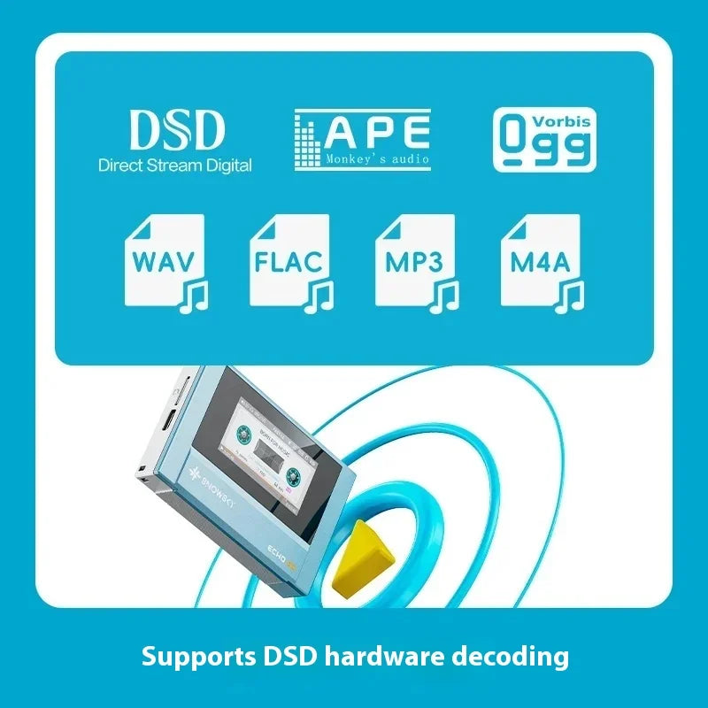 Fiio Snowsky Echo Mini Wireless Bluetooth MP3 Player 8GB Retro Portable Walkman Custom Support DSD Music Gift Pi-Mart
