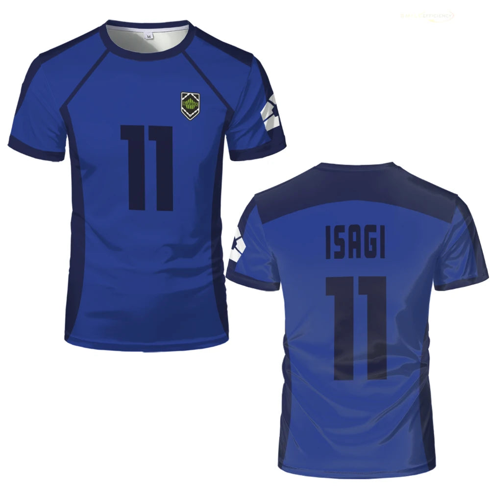 Anime Japanese Blue Lock Isagi Yoichi Football Jersey T-shirt Cosplay Hyoma Chigiri Meguru Bachira Tee Original Children Clothes NovaCart