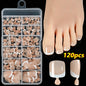 120pcs/Box French Tip Press-On Toenails Pink Color System Square Shape Foot Nails Short Length Glossy Finish False Toe Nails Set NovaCart