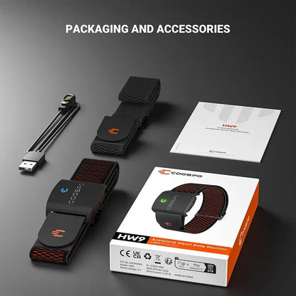 COOSPO HW9 Armband Heart Rate Monitor with HR Zones/Calories HRM Sensor for Fitness Cycling BLE5.0 ANT+ for Peloton,Zwift,Wahoo Pi-Mart
