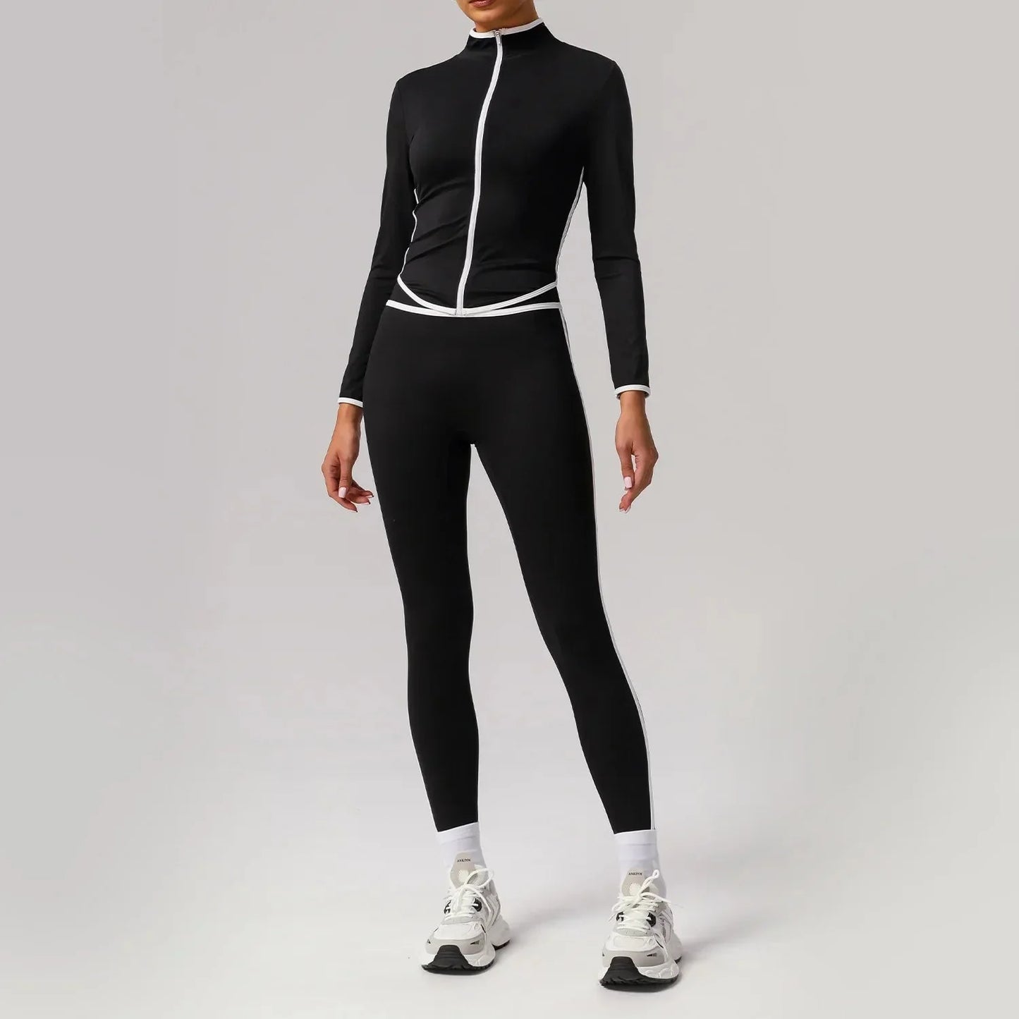 🖤 Seamless Yoga Set – High Waist, Hip-Lifting FitiqueFit
