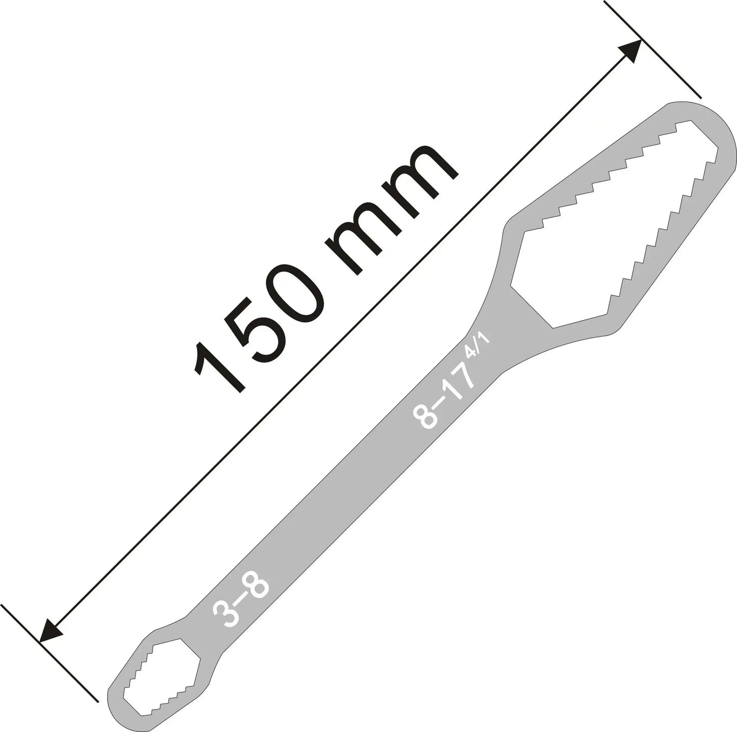 Universal Adjustable Torx Wrench 3-17mm Double-Headed Self-Tightening Glasses Wrench Board for Factory Hand Tools Spanner Pi-Mart