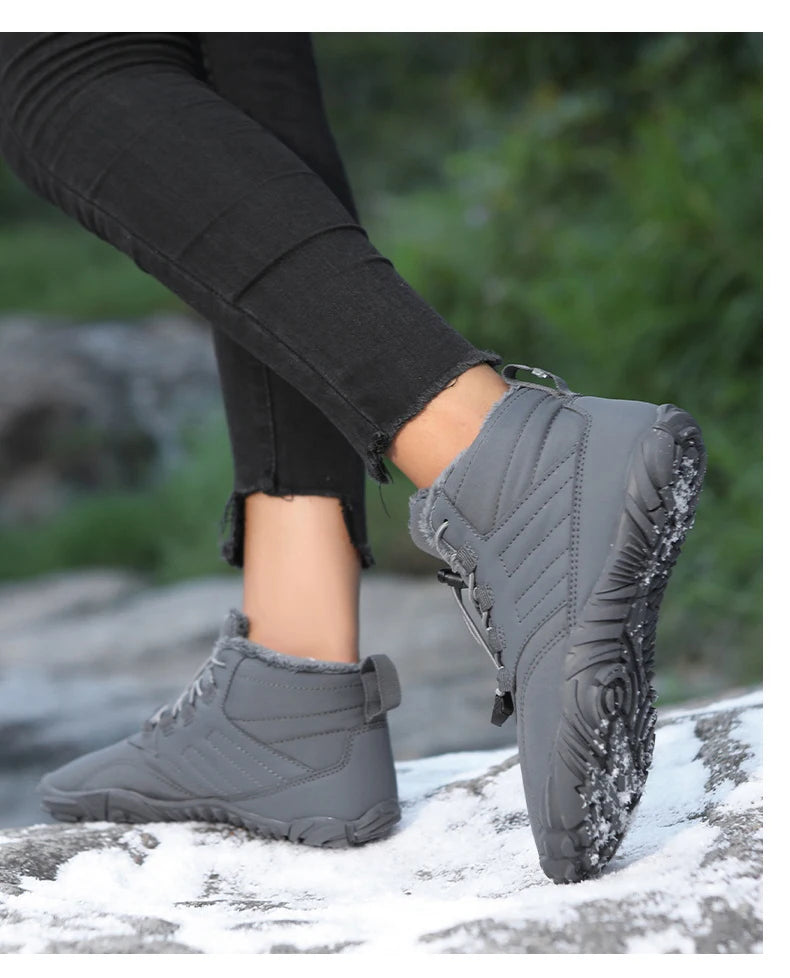 Snow Boots Men Winter Shoes Barefoot Ankle Boots 36-46 Couple Snow Shoes Outdoor Hiking Shoes Fur Warm Plush Boots NovaCart