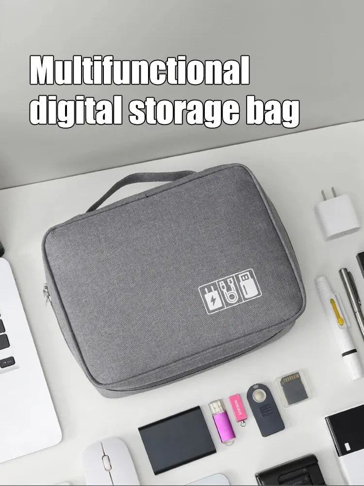 Multifunctional Digital Bag Data Cable Headphones Hard Drive Power Supply Digital Handbag Electronic Accessory Storage Bag Pi-Mart