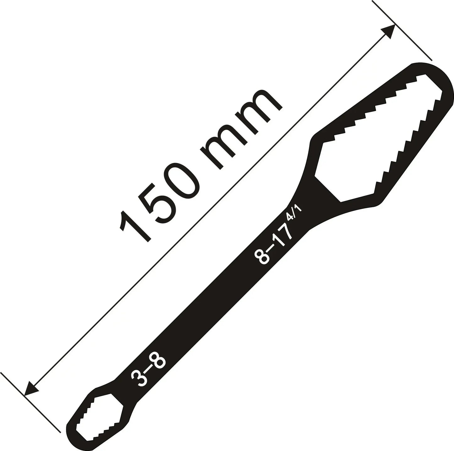 Universal Adjustable Torx Wrench 3-17mm Double-Headed Self-Tightening Glasses Wrench Board for Factory Hand Tools Spanner Pi-Mart