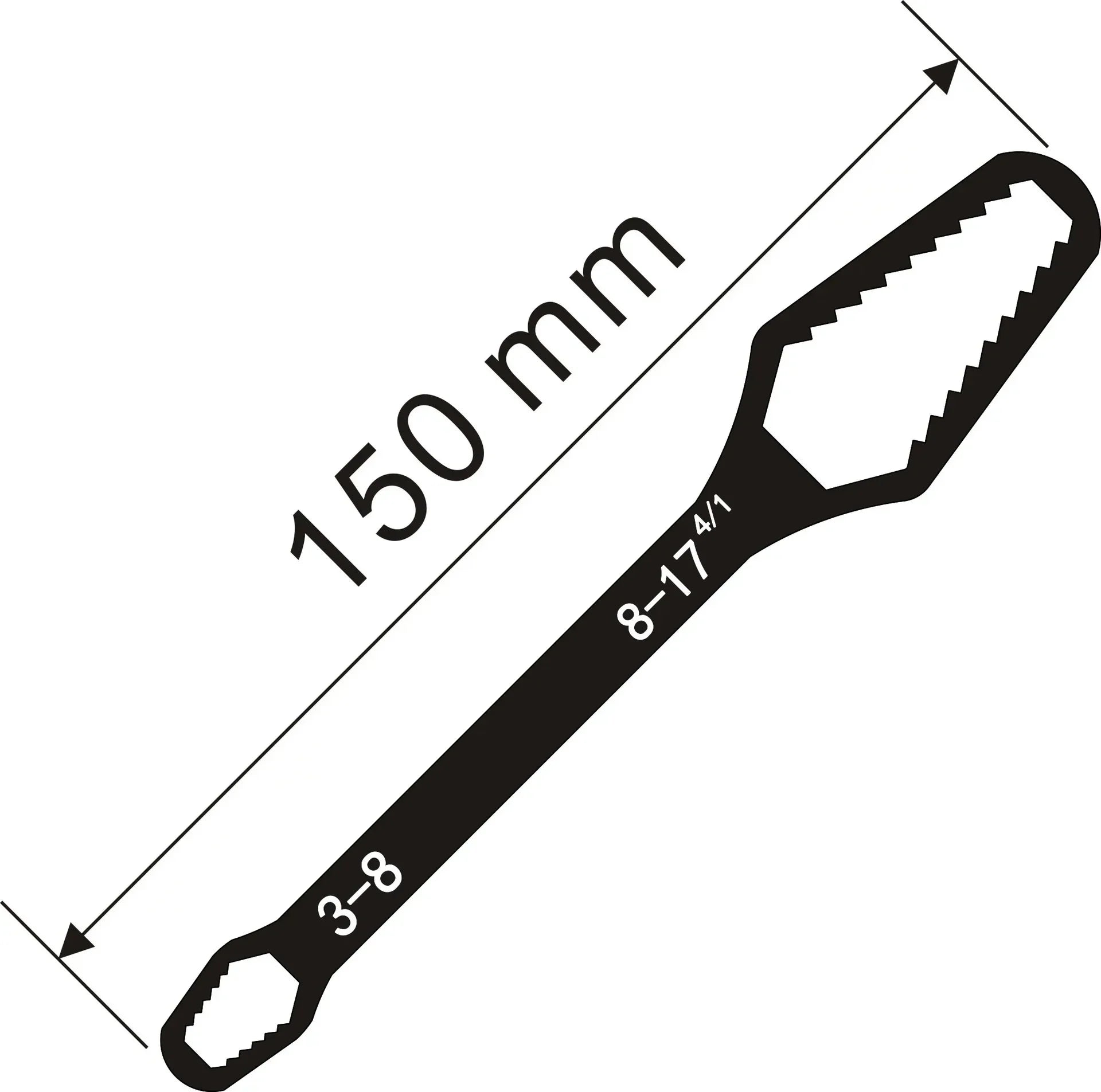 Universal Adjustable Torx Wrench 3-17mm Double-Headed Self-Tightening Glasses Wrench Board for Factory Hand Tools Spanner Pi-Mart