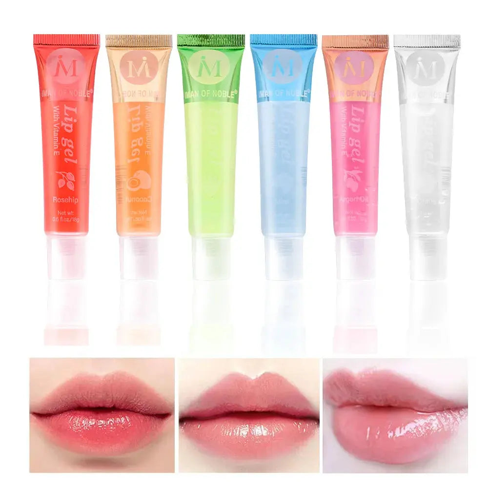6Pcs Fruity Flavor Watery Glossy Lip Gloss Set Clear Lip Gel Hydrating Moisturizing Lip Gloss Women Lips Makeup Wholesale NovaCart