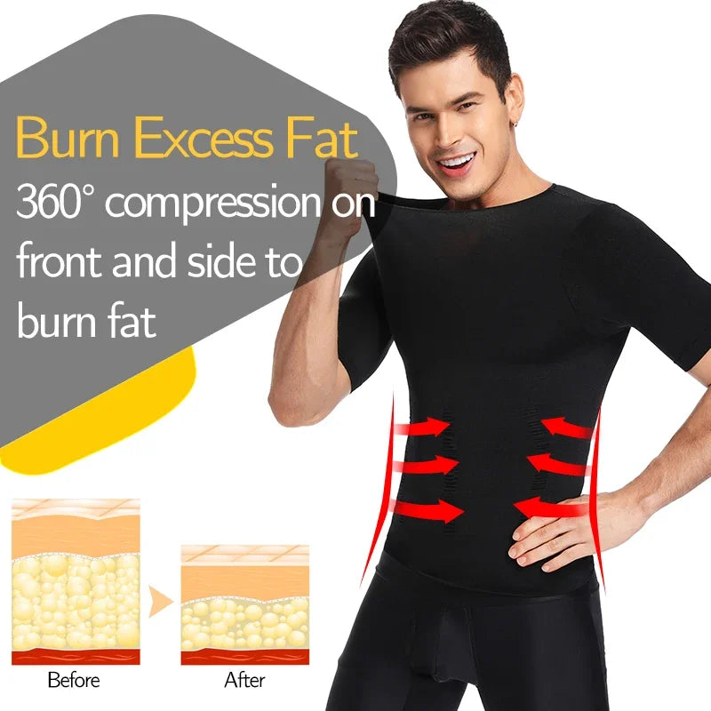 Men Weight Loss Shapewear T-Shirt Body Shaper Slimming Compression Shirts Gynecomastia Undershirt Waist Trainer Muscle Tank Tops NovaCart