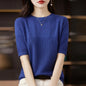 Summer Thin Knitted T Shirts for Women Casual Tees Ladies Fashion Blusas Harajuku T-Shirts Ropa Mujer Elegant Tops Woman Clothes NovaCart