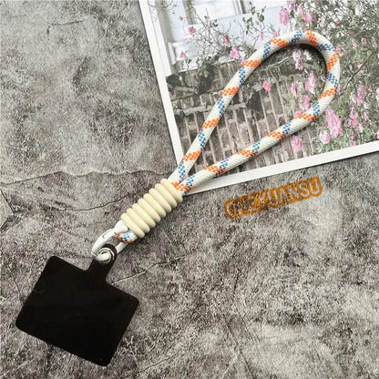 Wrist Strap for Phone Contrasting Colors Lanyard Keys Metal Keyring Accessories With Patch Cellphone Charm Luxury Hand Strap NovaCart
