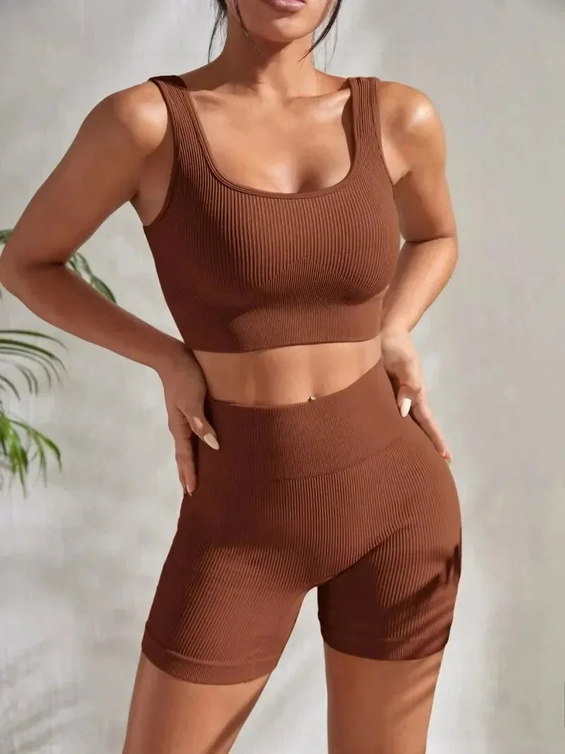 Women's Seamless Ribbed Yoga Set FitiqueFit