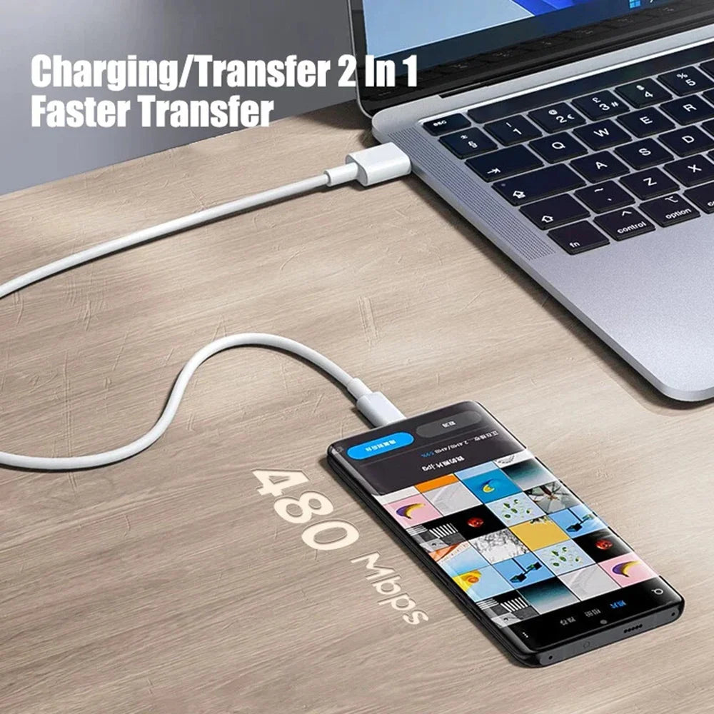 PD 60W USB C to USB Type C Cable Fast Charge Data Cable For Iphone 15 15Pro Huawei Samsung Xiaomi Data Line Black White 1M 2M 3M Pi-Mart