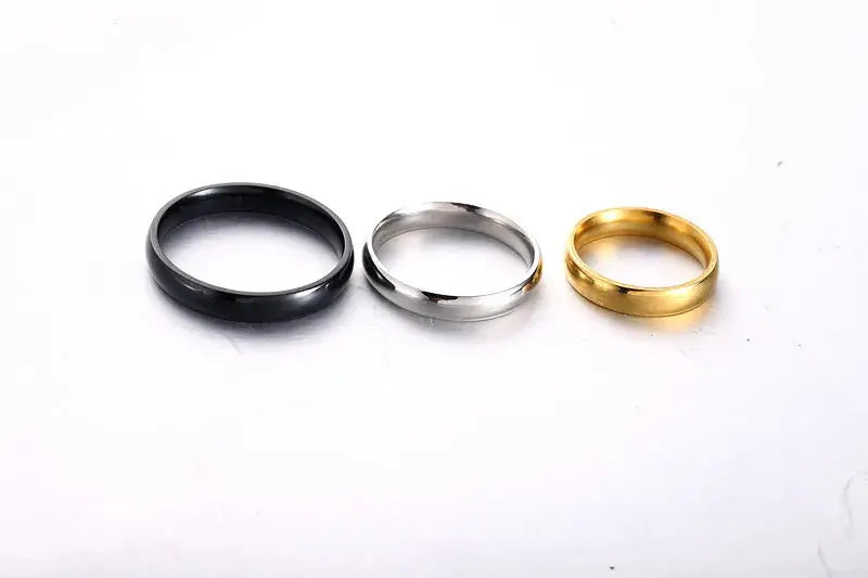 Simple 4mm 6mm Titanium Ring Women Men Prevent Allergy High Polished Wedding Rings Stainless Steel Couple Finger Jewelry Gifts NovaCart
