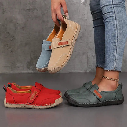 Handmade Leather Women Shoes Casual Comfortable Slip on Loafers Women Leather Shoes Moccasins Walking Shoes Summer Direct Sales NovaCart