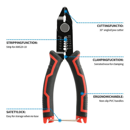 Automatic Stripping Cutter Wire Stripper Pliers Cable Wire Crimping Electrician Repair Tools Wire Stripper Tool hand tools Pi-Mart