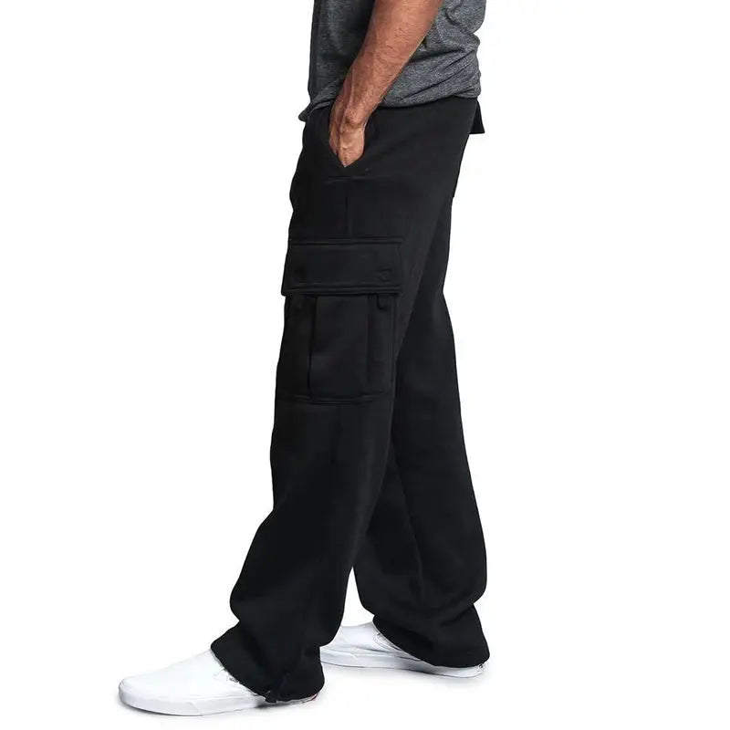 Mens Sweatpants Straight Fit Joggers for Sports and Streetwear Loose Oversized Drawstring Long Pants Men Multi-pocket Pants NovaCart