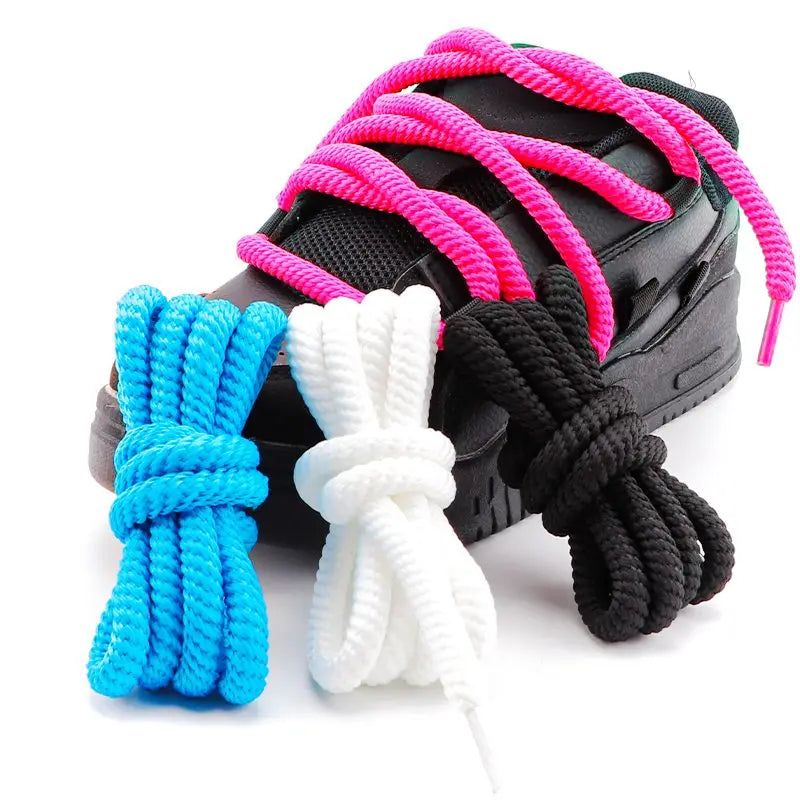 Round Shoelaces Quality 8mm Thicker Shoelace Running Sneakers Laces 1Pair 100/120/140/160CM Boots Shoe Laces Shoes Accessories NovaCart