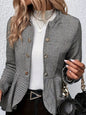 Women’s Plus-Size Solid Color Peplum Jacket – Casual Outerwear FitiqueFit