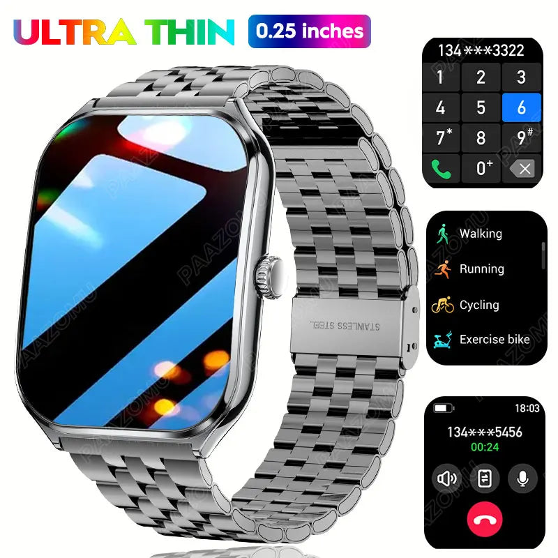 2026 New Smartwatch 1.96 inch Ultra-thin Bluetooth Call Health Monitor IP68 Waterproof 100 Sport Smart Bracelet For  Android iOS NovaCart