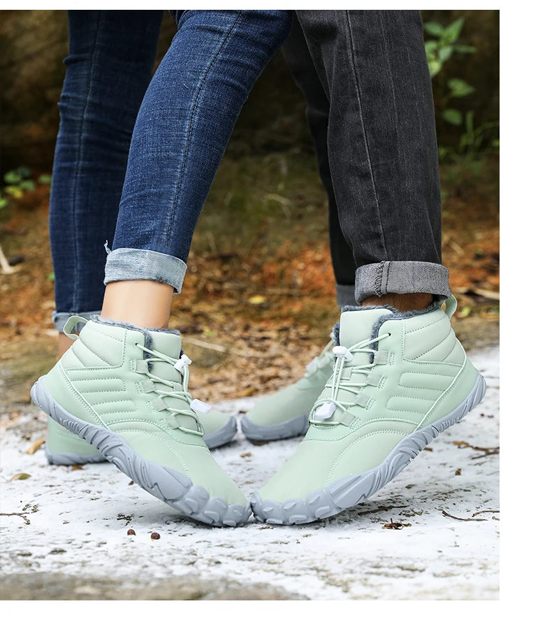 Snow Boots Men Winter Shoes Barefoot Ankle Boots 36-46 Couple Snow Shoes Outdoor Hiking Shoes Fur Warm Plush Boots NovaCart