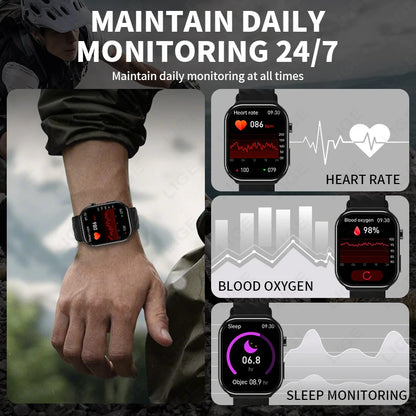 LIGE New Blood Lipid Uric Acid Analysis Health Smart Watch For Men Women Blood Pressure Blood Oxygen Clock Call Smart Watch 2026 NovaCart