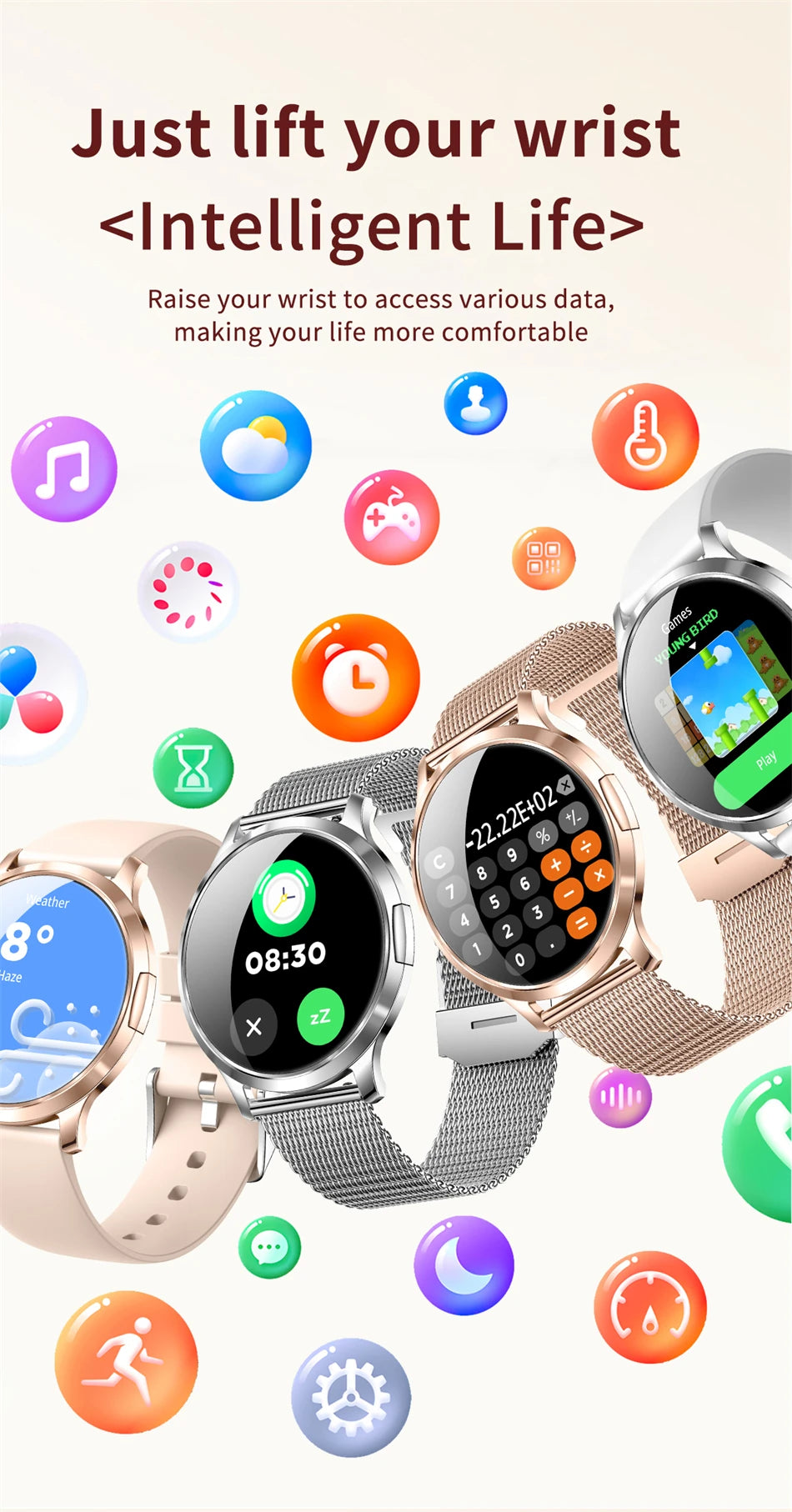 LIGE Women Smart Watch 2026 Ultra-thin AMOLED Screen Sport Fitness Bracelet Custom Watch Face Bluetooth Call Luxury Smartwatch NovaCart